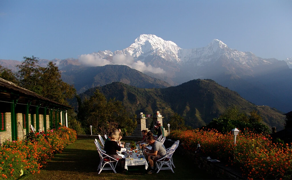 annapurna massif from ghandruk mountain lodge