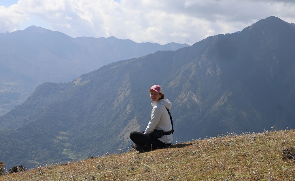 Trekker at Nagthali viewpoint