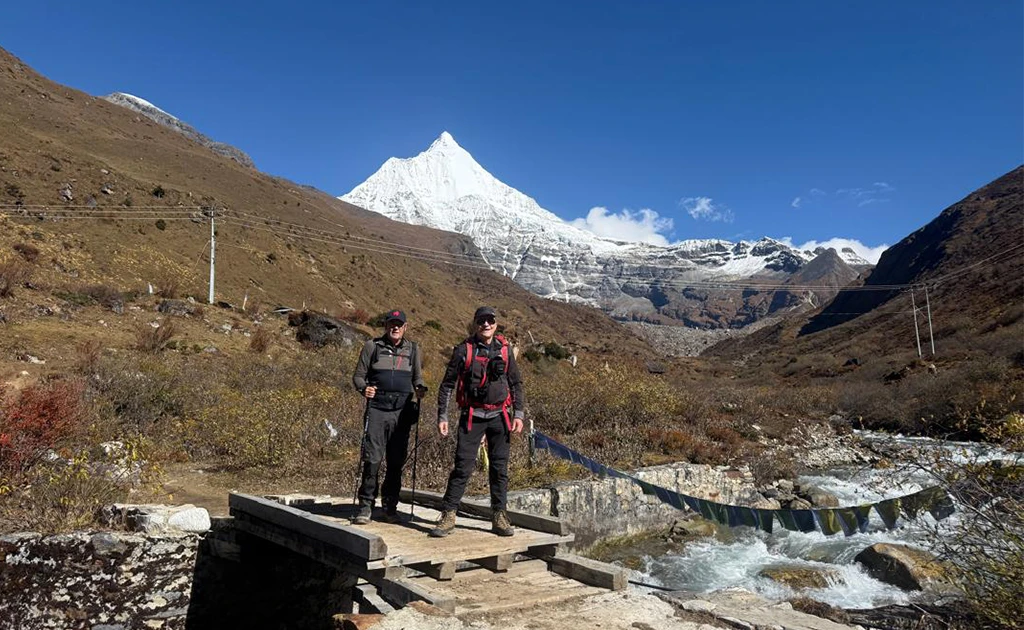 Trekkers on Jomolhari Laya Gasa Trail, Bhutan