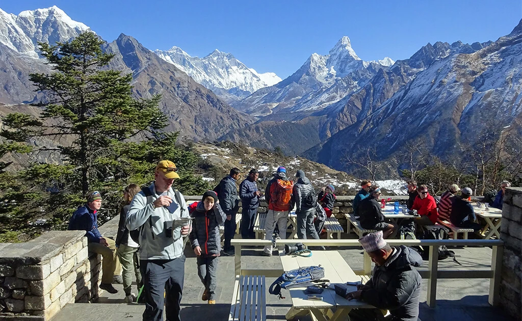 View of snow peaks from everest view hotel