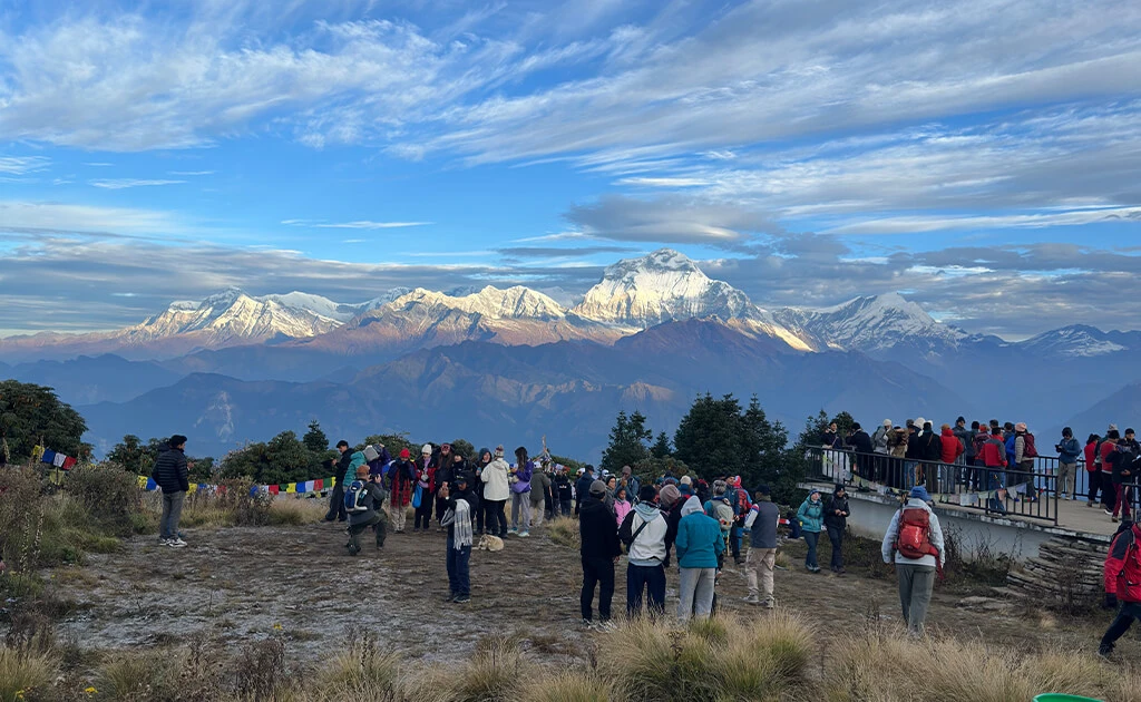 Watching the sunrise from Poon Hill