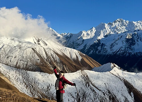 Standing with langtang Range